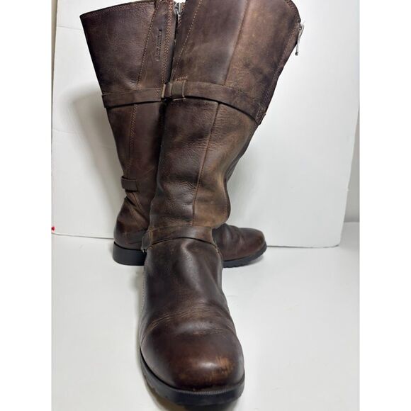 Teva De La Vina tall boots brown waterproof leather sz 6 boho western steampunk - Picture 3 of 6